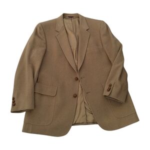 Vtg Camel hair Tan Blazer Hart Schaffer & Marx Quiet Luxury Sz 44L